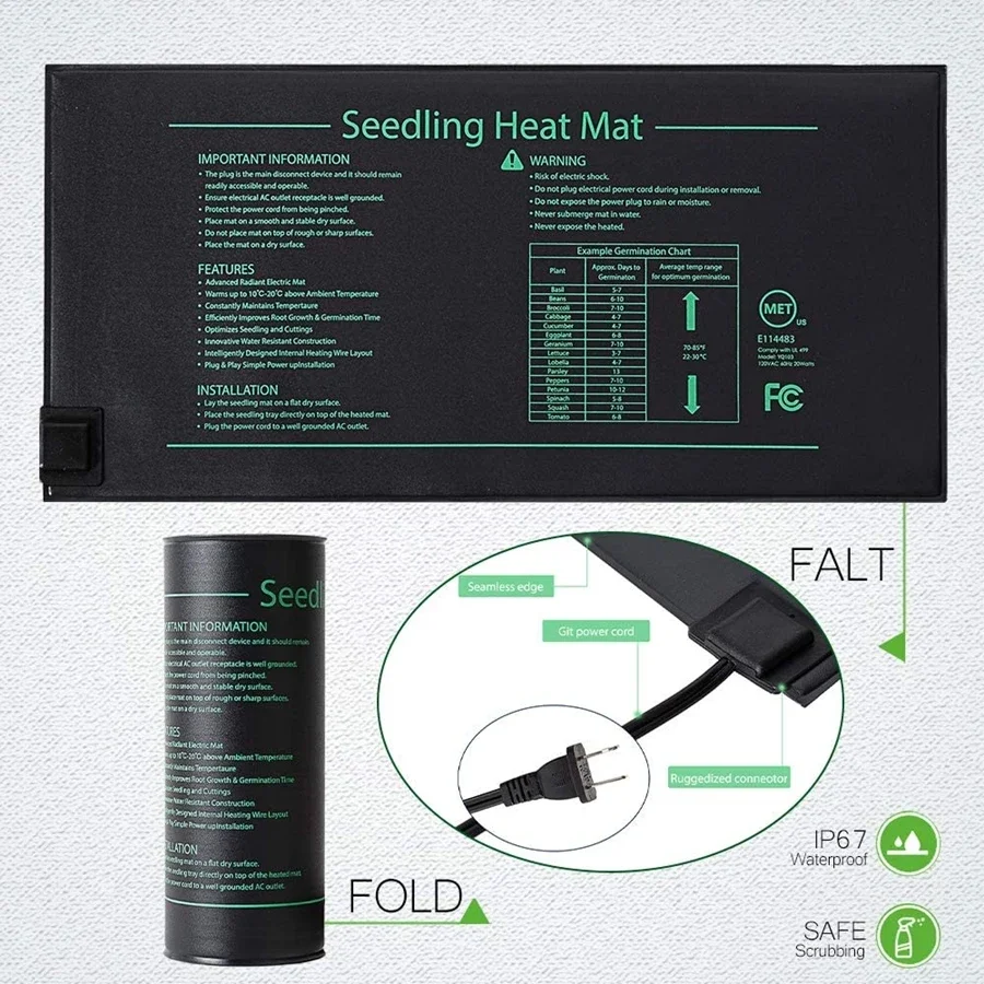 4 Sizes 220V EU Plug Seedling  - Seedling Heat Mat ulasan dan harga