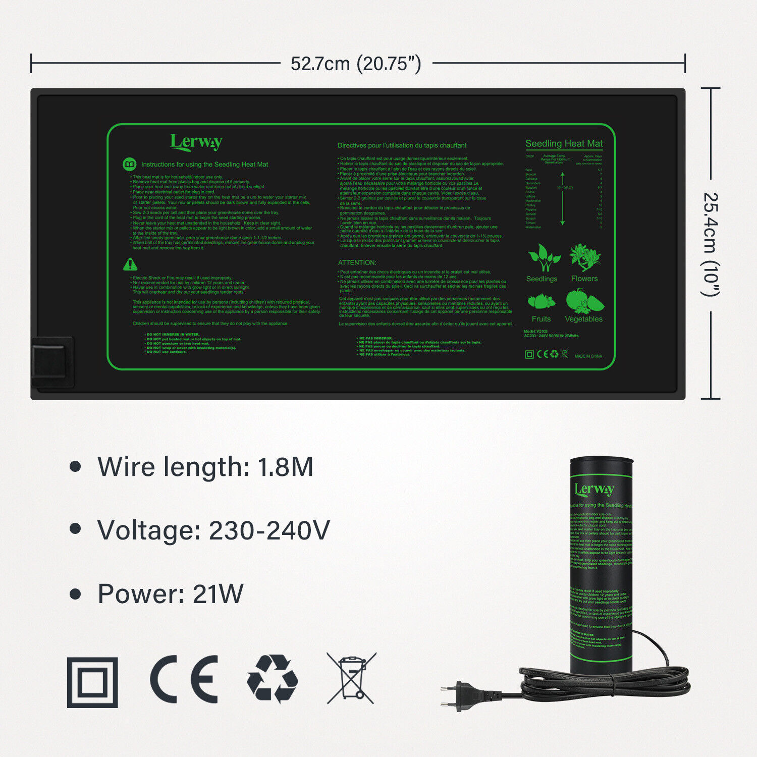 LERWAY 21W Seedling Heating Ma - Seedling Heat Mat ulasan dan harga