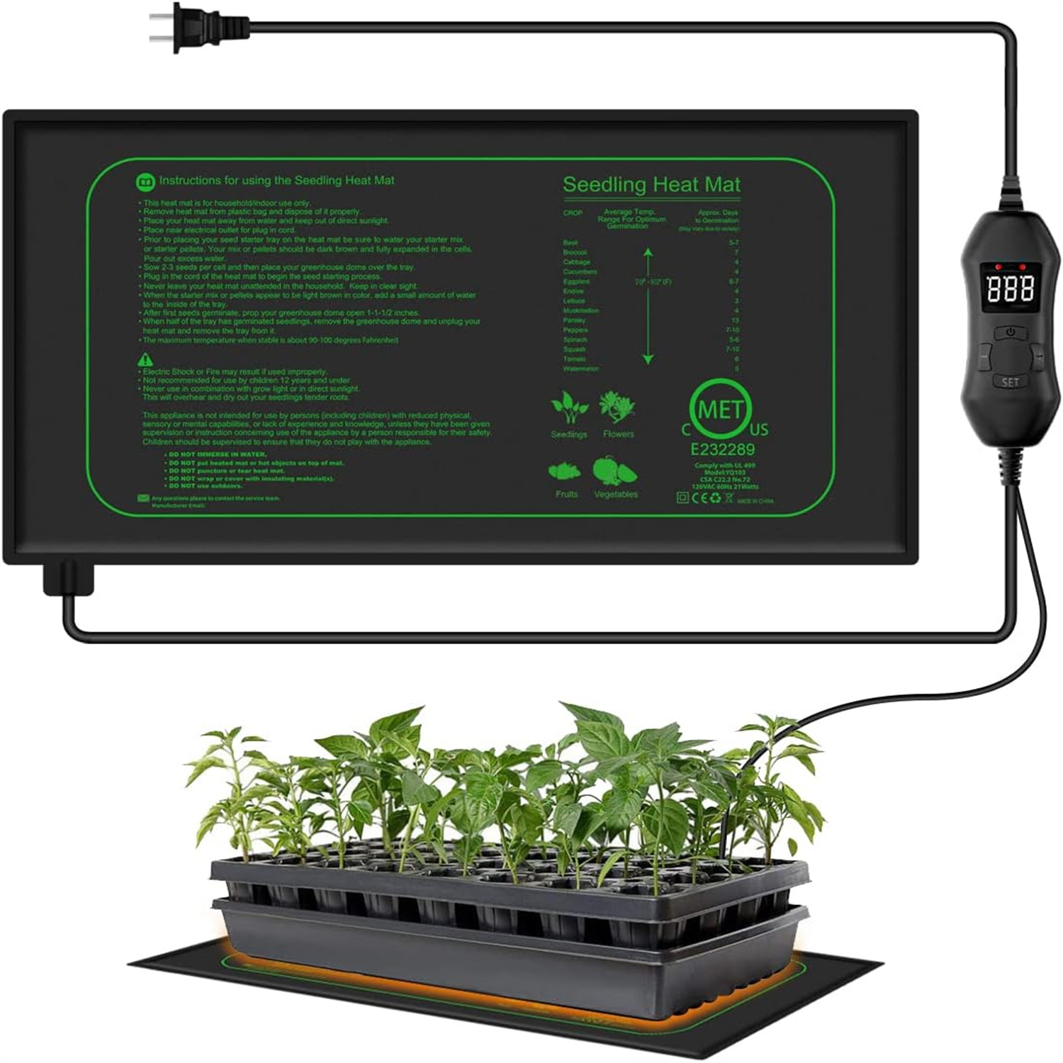 Seedling Heat Mat With Digital - Seedling Heat Mat ulasan dan harga