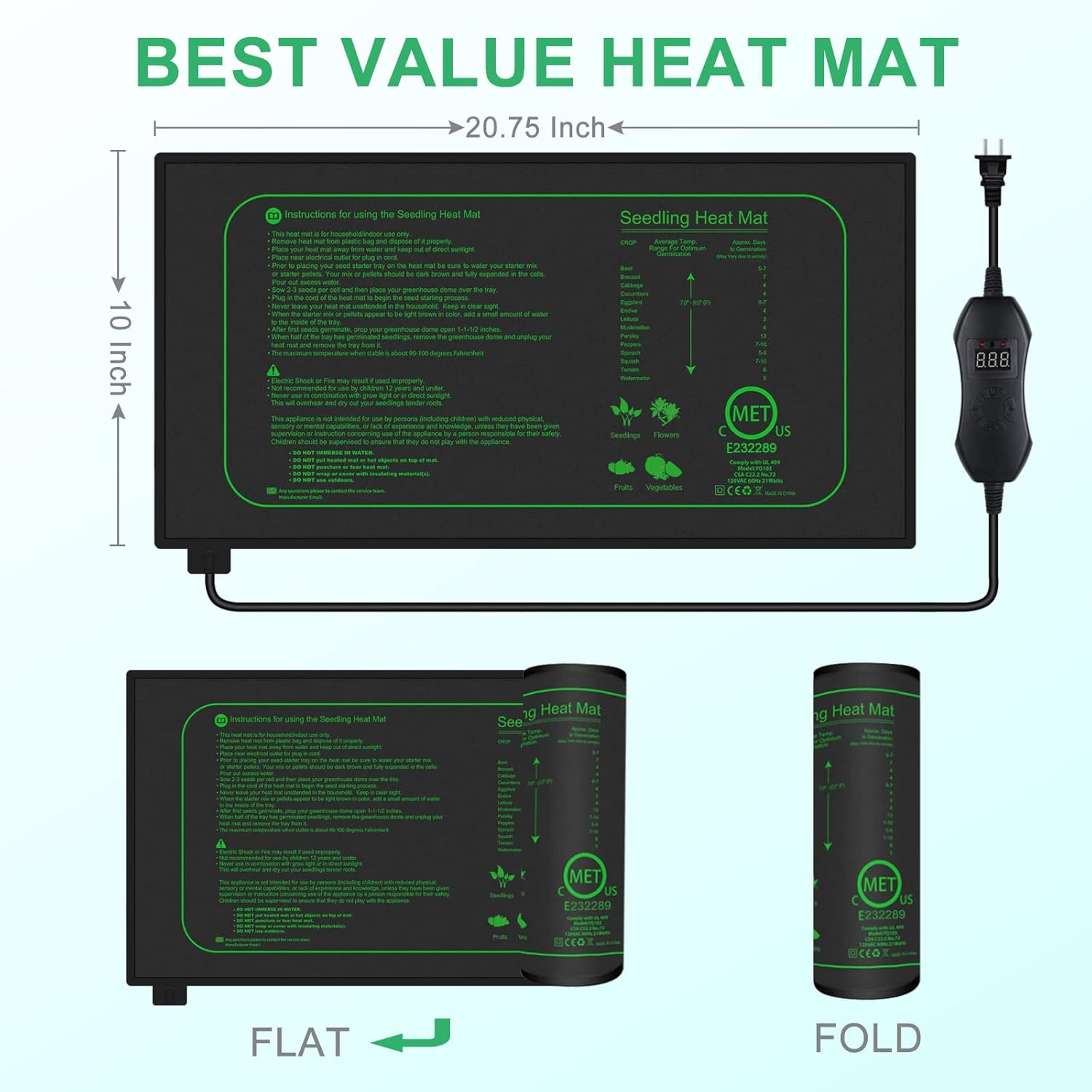 Seedling Heat Mat With Digital - Seedling Heat Mat ulasan dan harga